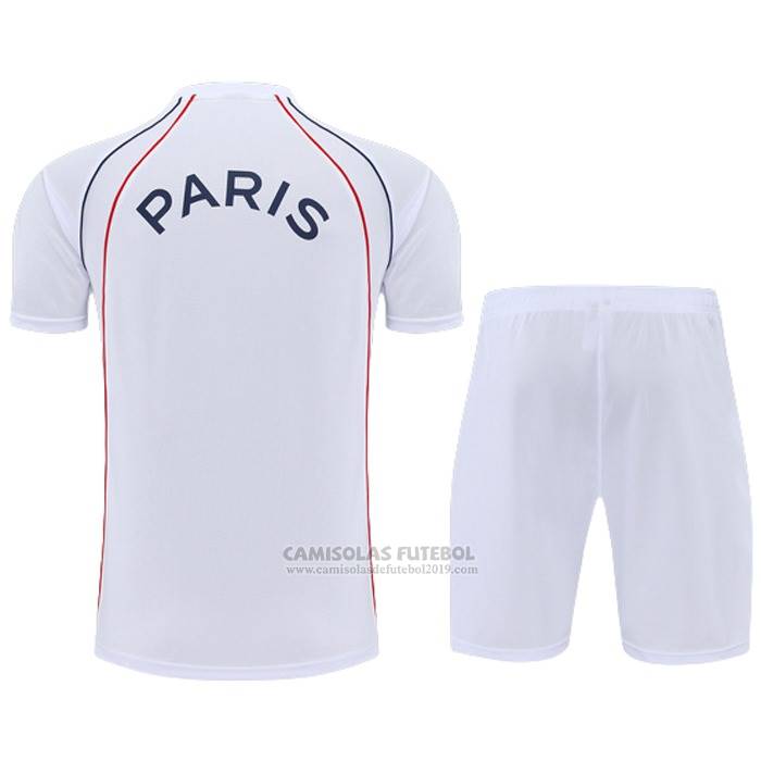 Fato de Treino Paris Saint-Germain Jordan Manga Curta 2022-2023 Branco - Calcas Curta